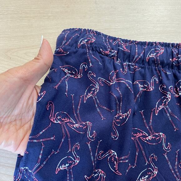 Van Heusen Lux Touch Flamingo Sleepwear Sleep Shorts Men L Navy Pink Pockets NWT - Picture 4 of 10